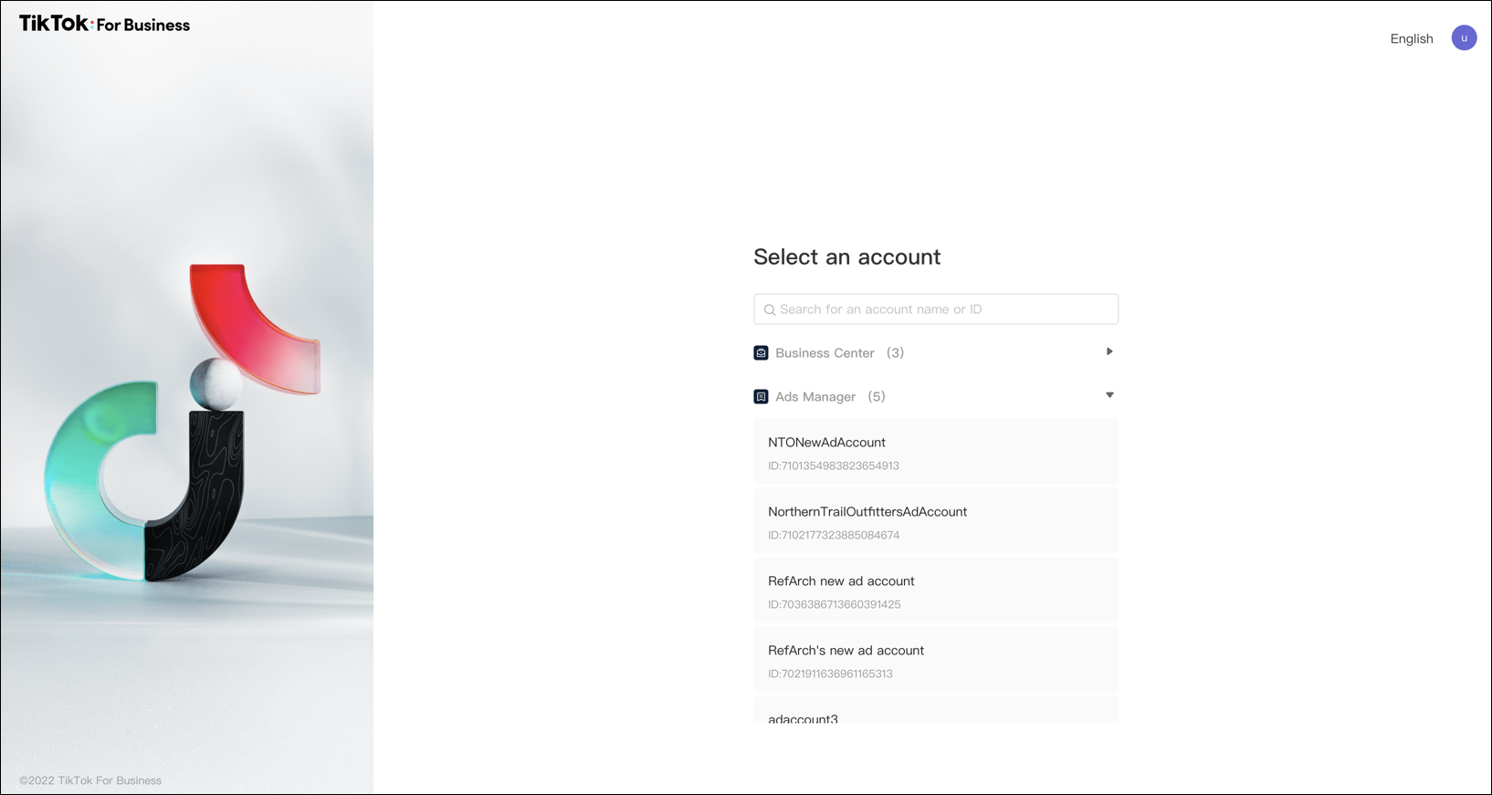 Select an account.